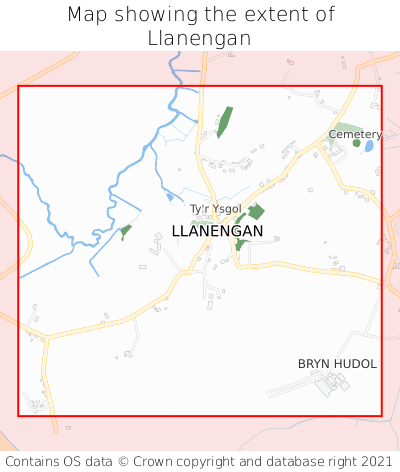 Map showing extent of Llanengan as bounding box
