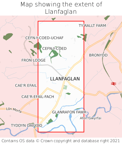Map showing extent of Llanfaglan as bounding box