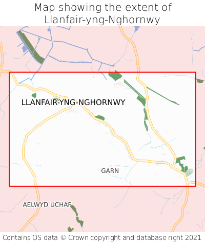Map showing extent of Llanfair-yng-Nghornwy as bounding box