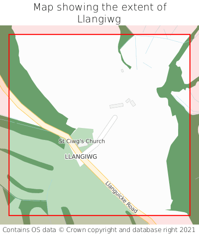 Map showing extent of Llangiwg as bounding box