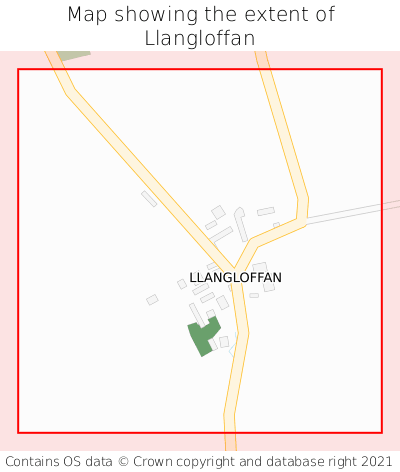 Map showing extent of Llangloffan as bounding box