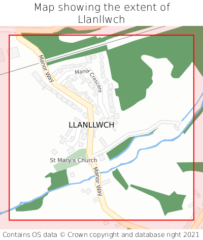 Map showing extent of Llanllwch as bounding box