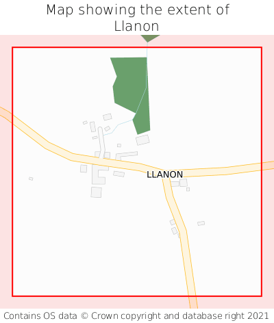 Map showing extent of Llanon as bounding box