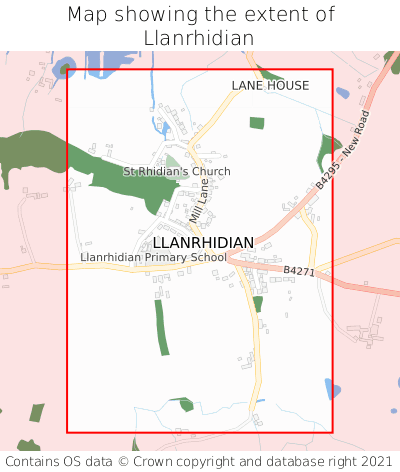 Map showing extent of Llanrhidian as bounding box