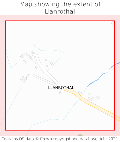 Map showing extent of Llanrothal as bounding box