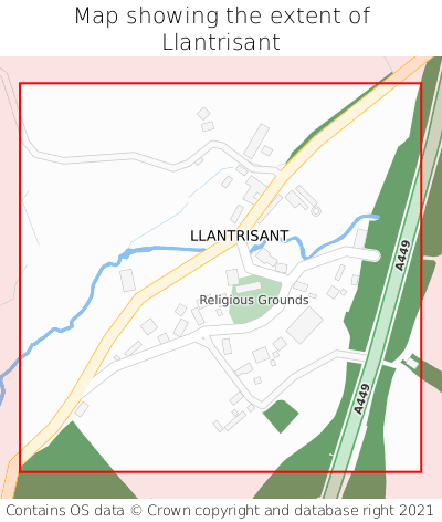 Map showing extent of Llantrisant as bounding box