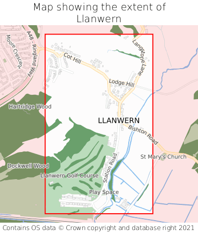 Map showing extent of Llanwern as bounding box