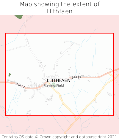 Map showing extent of Llithfaen as bounding box
