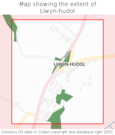 Map showing extent of Llwyn-hudol as bounding box