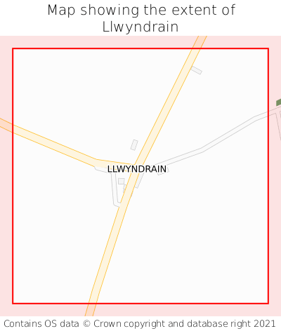 Map showing extent of Llwyndrain as bounding box