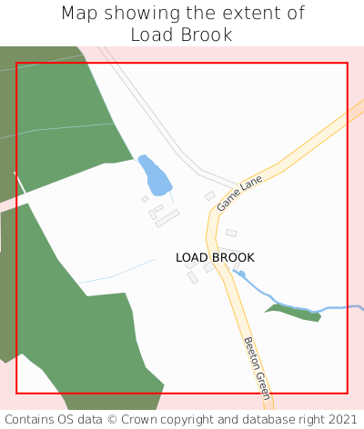 Map showing extent of Load Brook as bounding box