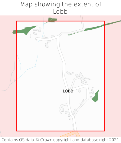Map showing extent of Lobb as bounding box