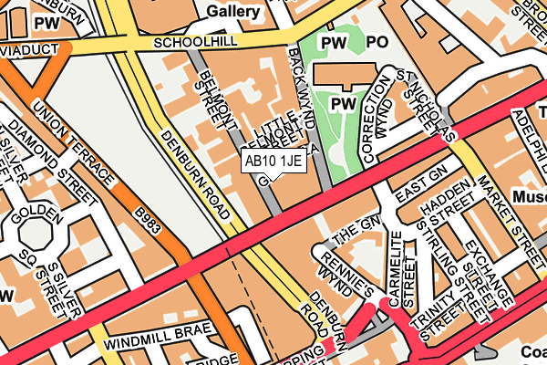 AB10 1JE map - OS OpenMap – Local (Ordnance Survey) AB10 1JE map - OS OpenMap – Local (Ordnance Survey)