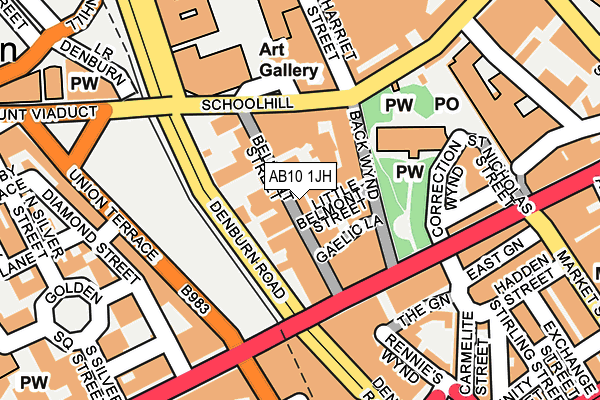 AB10 1JH map - OS OpenMap – Local (Ordnance Survey) AB10 1JH map - OS OpenMap – Local (Ordnance Survey)