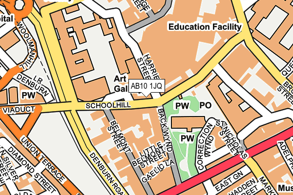 AB10 1JQ map - OS OpenMap – Local (Ordnance Survey)