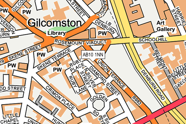AB10 1NN map - OS OpenMap – Local (Ordnance Survey) AB10 1NN map - OS OpenMap – Local (Ordnance Survey)