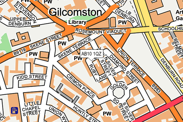 AB10 1QZ map - OS OpenMap – Local (Ordnance Survey)