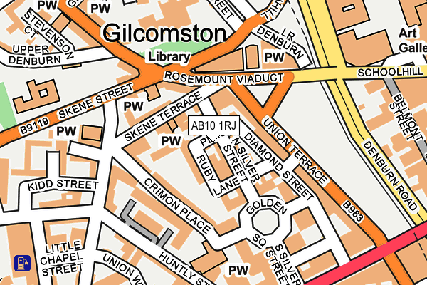 AB10 1RJ map - OS OpenMap – Local (Ordnance Survey)