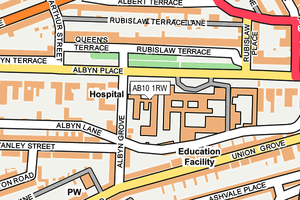 AB10 1RW map - OS OpenMap – Local (Ordnance Survey) AB10 1RW map - OS OpenMap – Local (Ordnance Survey)
