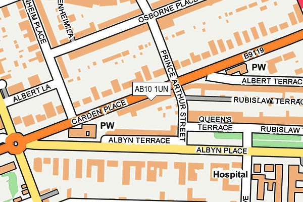 AB10 1UN map - OS OpenMap – Local (Ordnance Survey) AB10 1UN map - OS OpenMap – Local (Ordnance Survey)