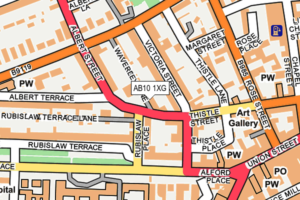 AB10 1XG map - OS OpenMap – Local (Ordnance Survey)
