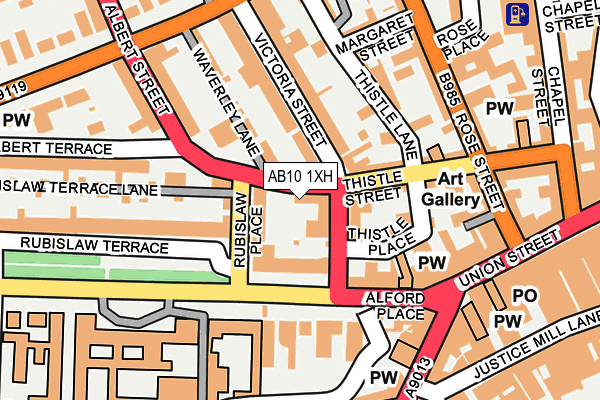 AB10 1XH map - OS OpenMap – Local (Ordnance Survey)