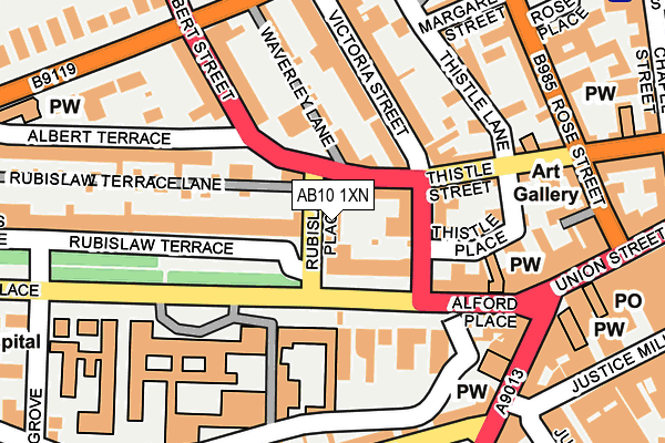 AB10 1XN map - OS OpenMap – Local (Ordnance Survey) AB10 1XN map - OS OpenMap – Local (Ordnance Survey)