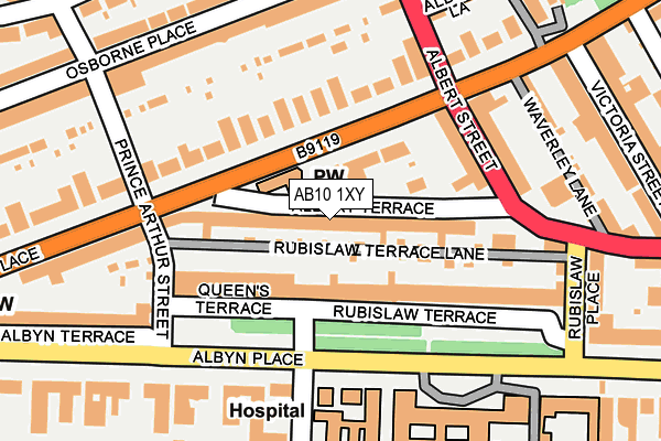 AB10 1XY map - OS OpenMap – Local (Ordnance Survey)