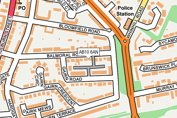 AB10 6AN map - OS OpenMap – Local (Ordnance Survey) AB10 6AN map - OS OpenMap – Local (Ordnance Survey)