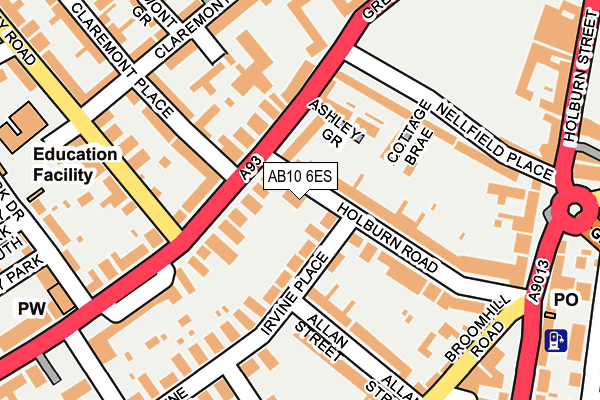 AB10 6ES map - OS OpenMap – Local (Ordnance Survey) AB10 6ES map - OS OpenMap – Local (Ordnance Survey)