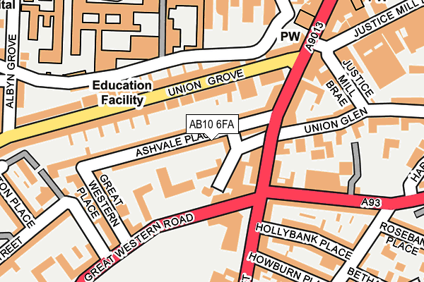 AB10 6FA map - OS OpenMap – Local (Ordnance Survey) AB10 6FA map - OS OpenMap – Local (Ordnance Survey)