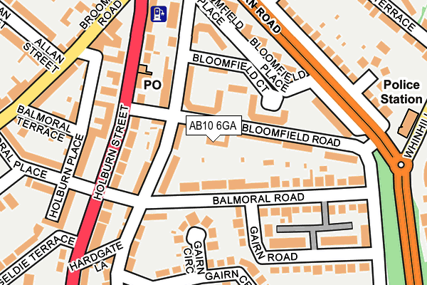 AB10 6GA map - OS OpenMap – Local (Ordnance Survey) AB10 6GA map - OS OpenMap – Local (Ordnance Survey)