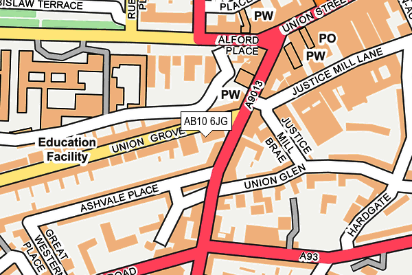 AB10 6JG map - OS OpenMap – Local (Ordnance Survey) AB10 6JG map - OS OpenMap – Local (Ordnance Survey)