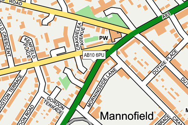AB10 6PU map - OS OpenMap – Local (Ordnance Survey)