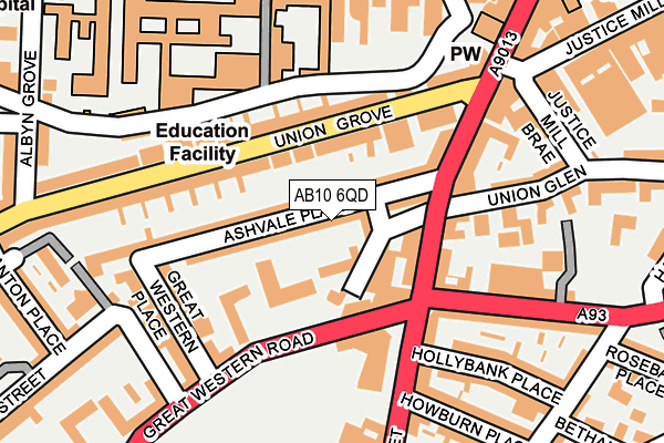 AB10 6QD map - OS OpenMap – Local (Ordnance Survey) AB10 6QD map - OS OpenMap – Local (Ordnance Survey)