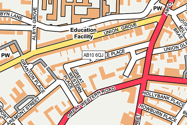 AB10 6QJ map - OS OpenMap – Local (Ordnance Survey) AB10 6QJ map - OS OpenMap – Local (Ordnance Survey)