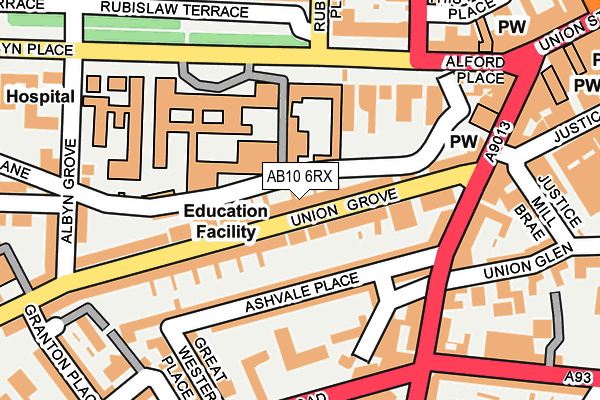 AB10 6RX map - OS OpenMap – Local (Ordnance Survey) AB10 6RX map - OS OpenMap – Local (Ordnance Survey)