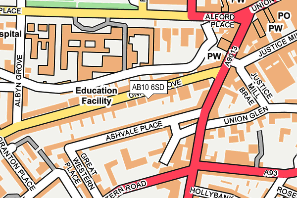 AB10 6SD map - OS OpenMap – Local (Ordnance Survey) AB10 6SD map - OS OpenMap – Local (Ordnance Survey)