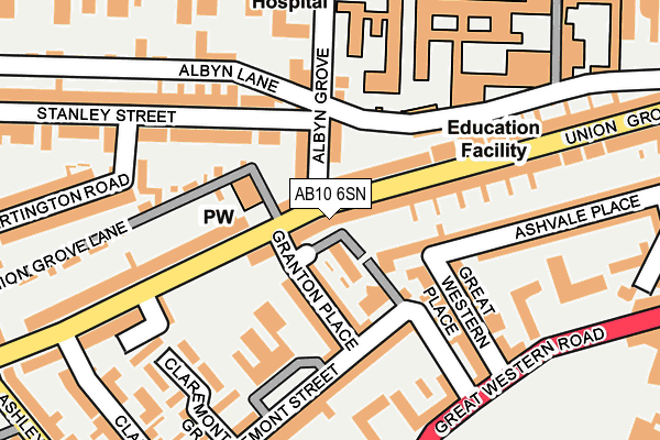 AB10 6SN map - OS OpenMap – Local (Ordnance Survey) AB10 6SN map - OS OpenMap – Local (Ordnance Survey)