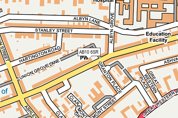 AB10 6SR map - OS OpenMap – Local (Ordnance Survey) AB10 6SR map - OS OpenMap – Local (Ordnance Survey)