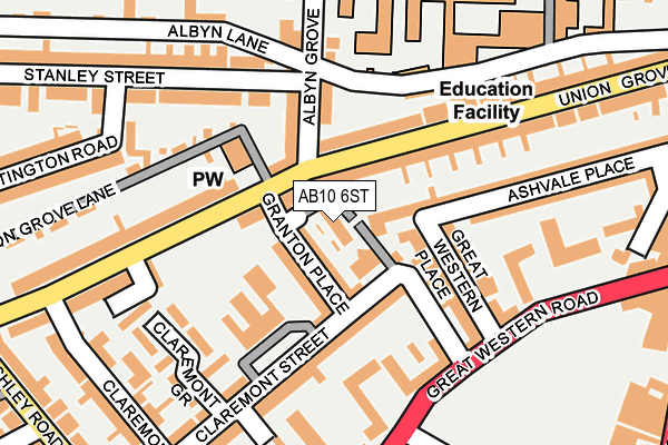 AB10 6ST map - OS OpenMap – Local (Ordnance Survey) AB10 6ST map - OS OpenMap – Local (Ordnance Survey)