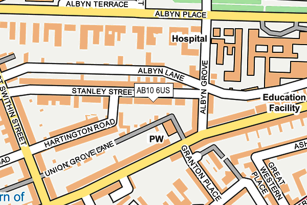 AB10 6US map - OS OpenMap – Local (Ordnance Survey) AB10 6US map - OS OpenMap – Local (Ordnance Survey)