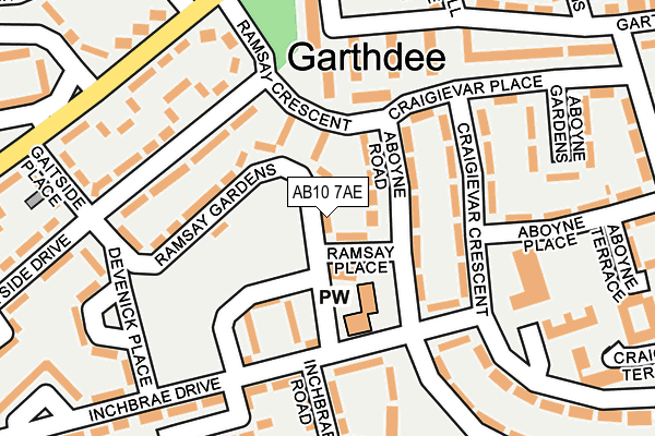 AB10 7AE map - OS OpenMap – Local (Ordnance Survey)
