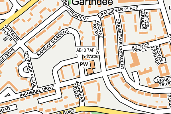 AB10 7AF map - OS OpenMap – Local (Ordnance Survey) AB10 7AF map - OS OpenMap – Local (Ordnance Survey)