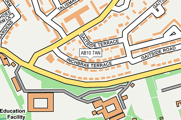 AB10 7AN map - OS OpenMap – Local (Ordnance Survey) AB10 7AN map - OS OpenMap – Local (Ordnance Survey)