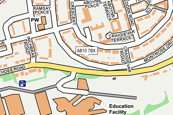 AB10 7BX map - OS OpenMap – Local (Ordnance Survey)