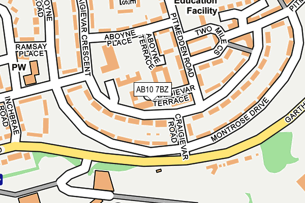 AB10 7BZ map - OS OpenMap – Local (Ordnance Survey) AB10 7BZ map - OS OpenMap – Local (Ordnance Survey)