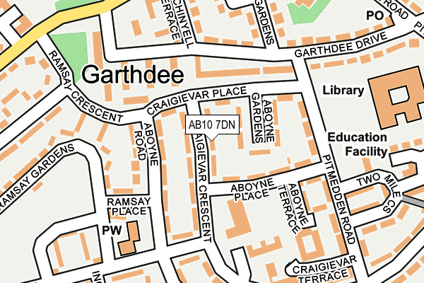 AB10 7DN map - OS OpenMap – Local (Ordnance Survey)