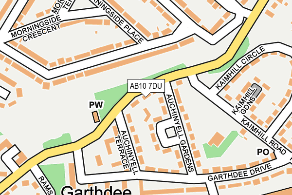 AB10 7DU map - OS OpenMap – Local (Ordnance Survey)