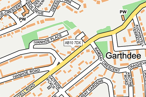 AB10 7DX map - OS OpenMap – Local (Ordnance Survey)